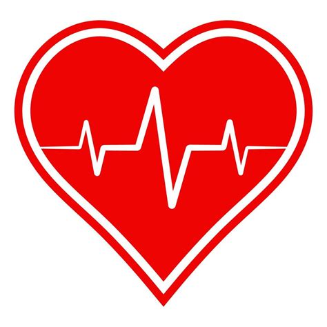 Icon Health Sign Heart With Heartbeat Vector Sign Symbol Healthy