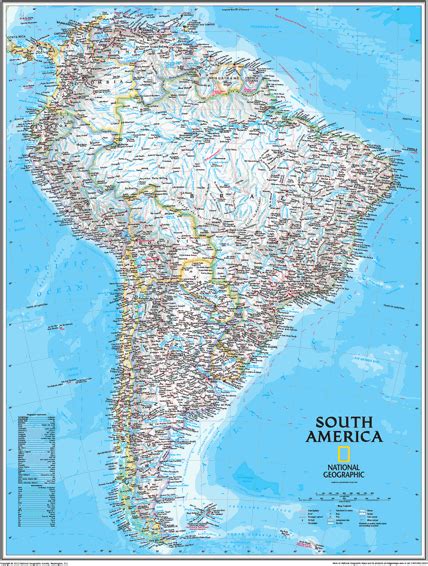 South America Wall Map By National Geographic Mapsales