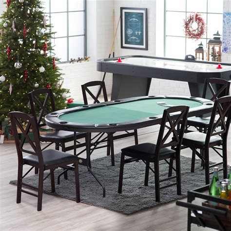 8 players texas holdem foldable poker table. Fat Cat Folding Poker Table - Poker Tables at Hayneedle