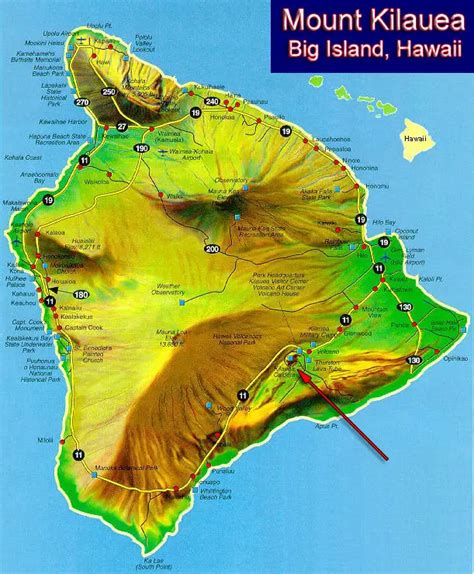 Guía de visitantes del monte Kilauea UBICACIÓNy Mapa