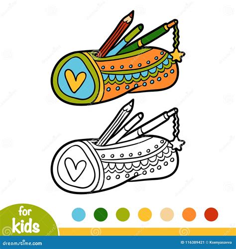 Pencil Case Icon Outlined Vector Illustration