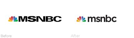 On a grayish background, the msnbc logo wipes itself in. 10 successful logo redesigns | Logo Design Love