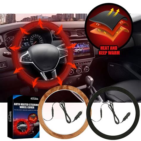 Universal Car Steering Wheel Cover Anti Slip Heated Accessory Warm