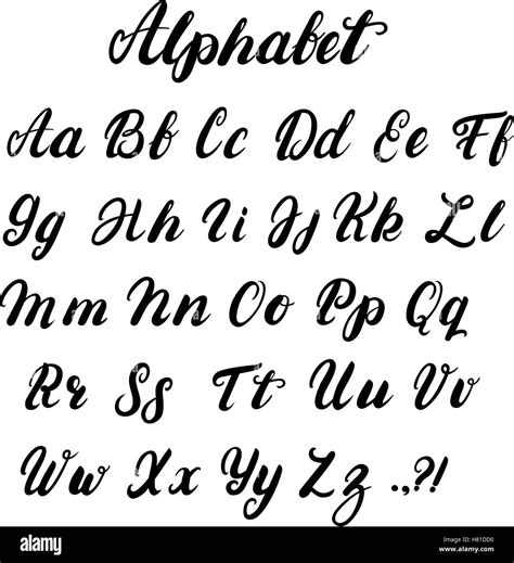 Calligraphy Writing Alphabet Fonts Handwriting Alphabet Lettering