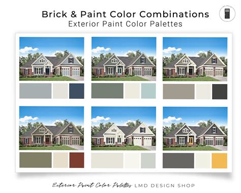 Brick Exterior Paint Color Palettes Exterior Paint Colors Etsy