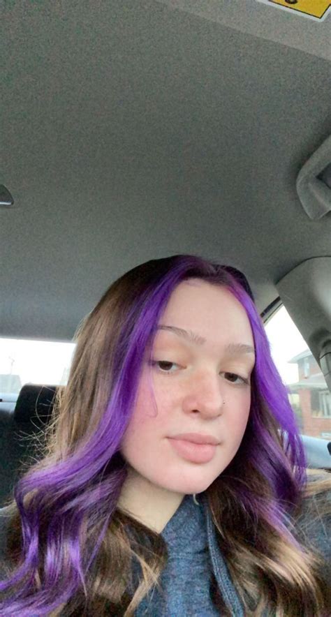Purple Front Pieces In 2021 Purple Hair Streaks Front Hair Styles