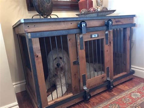 Farmhouse Style Single Dog Kennel By Kennel And Crate Barn Door Rollin