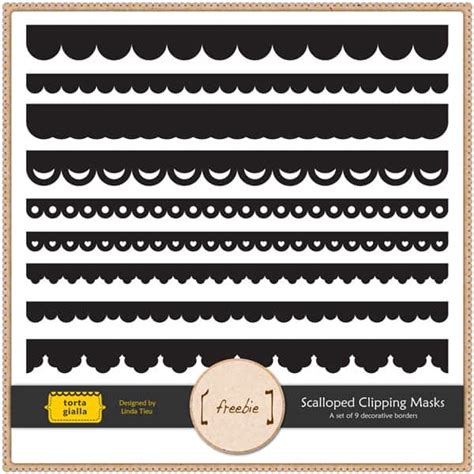 Download Scalloped Clipping Mask Borders Freebie | tortagialla
