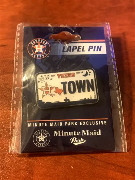 HOUSTON ASTROS H Town License Plate Logo Lapel Pin Minute Maid