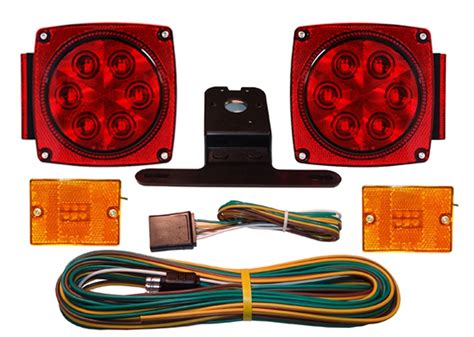 Limicar led trailer lights kit waterproof 12v led rectangular trailer lights stop brake turn running marker lights with license plate bracket wonenice led low profile submersible trailer tail light kit, rectangle led trailer lights halo glow with wiring harness combined stop, tail. Submersible LED Light Kit with 20' Wire Harness - Marker Lights Included - Trailer Tail Light ...
