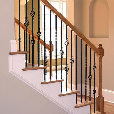 Black Metal Spindles For Stairs 30 Black Wrought Iron Stairs Railing