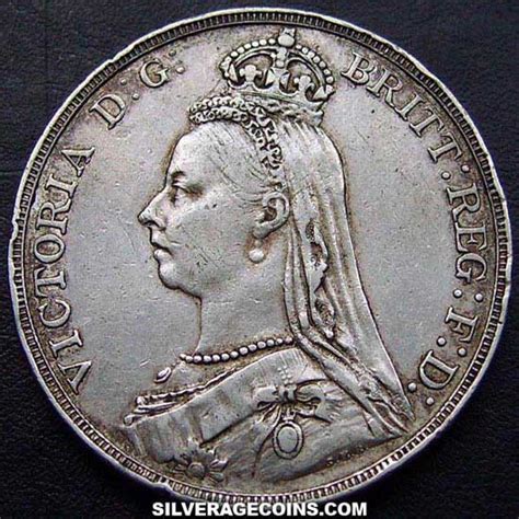 1890 Victoria British Silver Jubilee Head Crown Silver Age Coins
