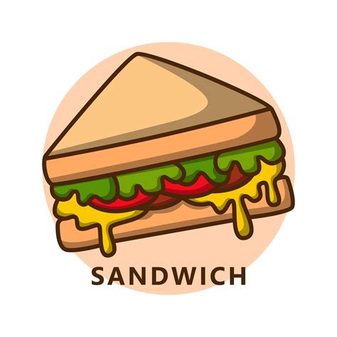 Sandwich Breakfast Menu Illustration Cartoon Food And Drink Logo