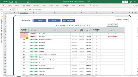 Expiration Date Tracking Excel Template