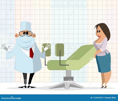 Woman At A Gynecologist Appointment Stock Vector Illustration Of