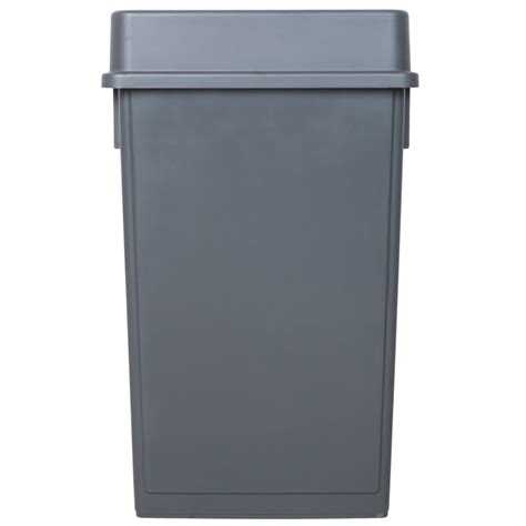 Lavex Janitorial 23 Gallon Gray Slim Rectangular Trash Can And Gray