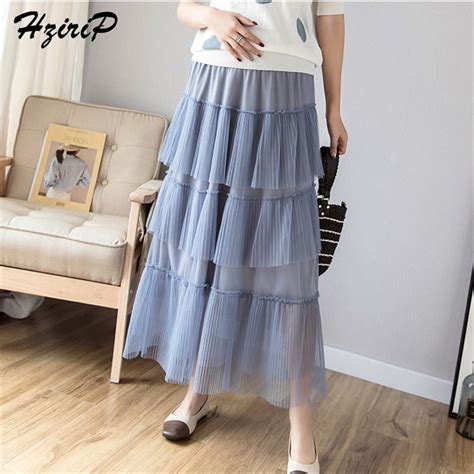 Hzirip 2019 Summer Simple Pregnant Plus Size New Mesh Maternity New Style Solid Ankle Length