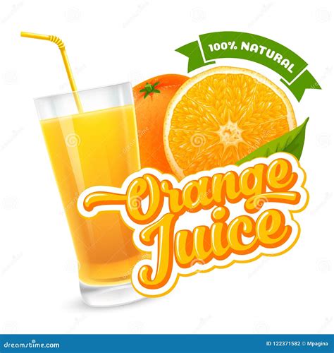 Orange Juice Label Stock Vector Illustration Of Diet 122371582
