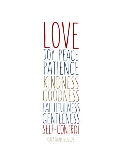 Love Joy Peace Patience Kindness Goodness Faithfulness