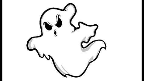 Simple Way To Draw A Cute Ghost For Kids Youtube