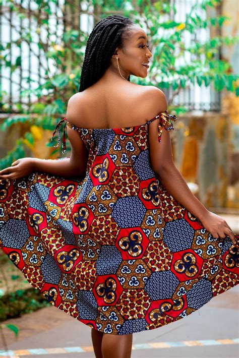 Adinkra African Print Dress By Origin Trends Mid Length Dresses