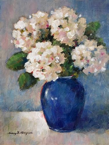 Flowers In Vase Painting Hydrangea Painting Abstract Flowers Floral