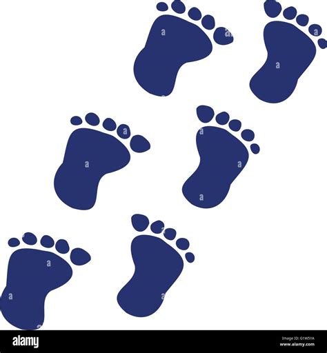 Baby Footprints In A Row Stock Vector Image And Art Alamy