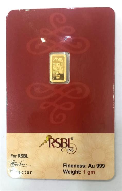 24kt 999 Purity 1 Grams Real Gold Rectangle Bullion Bar Seal Pack
