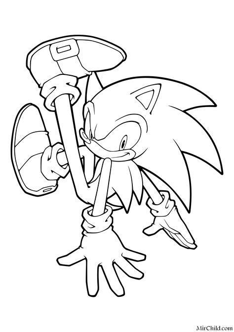 Раскраска Sonic The Hedgehog Ловкий Ёж Соник Mirchild