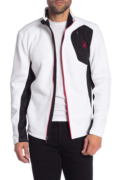 Spyder Raider Full Zip Lightweight Fleece Jacket In White For Men Lyst