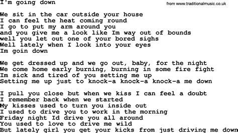 Bruce Springsteen Song Im Going Down Lyrics