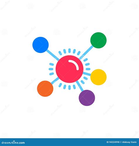 Mind Map Colorful Icon Vector Flat Sign Stock Vector Illustration