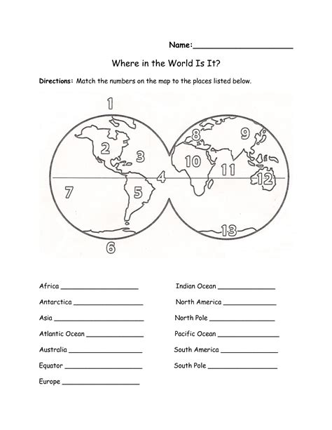 Kindergarten Geography Worksheets