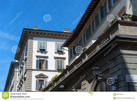 Details Of The Exterior Of Italian Buildings In Florence Tuscany