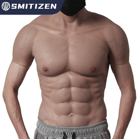 Smitizen Realistic Fake Silicone Muscle Suit Belly Macho Male False Simulation Muscle Man Chest