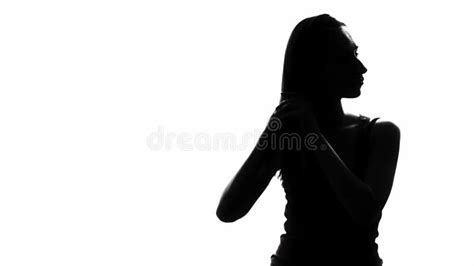 Woman Combing Her Hair Stock Footage Video Of Girl Silhouette 71054120