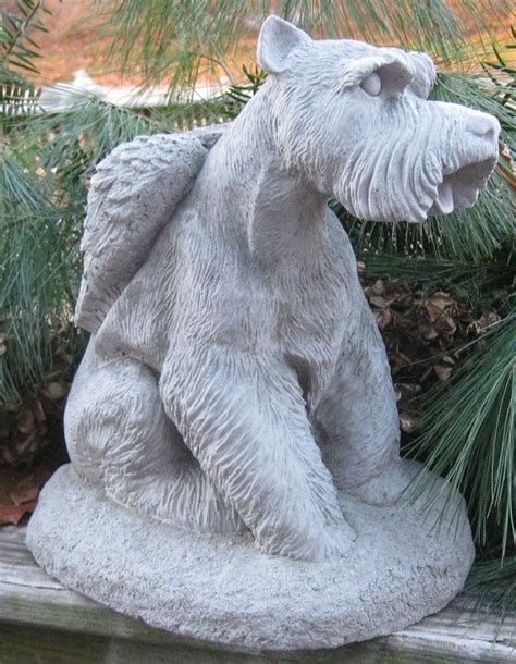 Large Schnauzer Angel Dog Memorial Statue By Springhillstudio