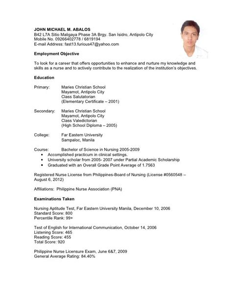 Resume With Work Experience Filipino Best Sample Resume
