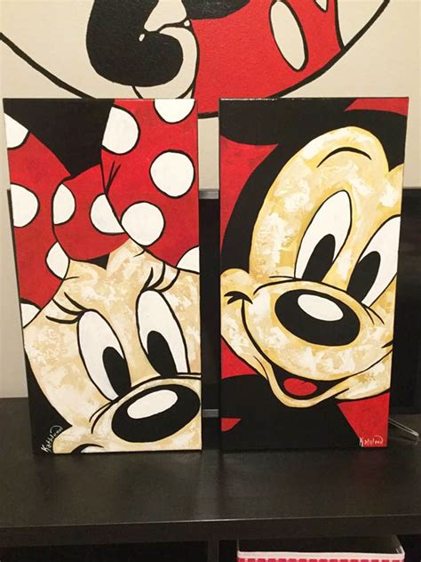 Mickey Mouse Face Original Portrait By Kathleen Artist Small Canvas