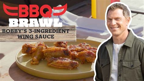 bobby flay s famous 3 ingredient wing sauce bbq brawl food network youtube