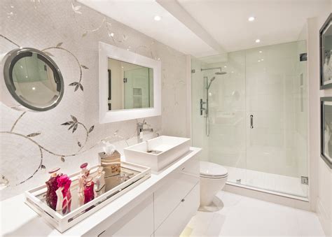 Luxspire vanity tray, toilet tank storage tray, resin bathtub tray bathroom. Impressive mirrored tray in Bathroom Contemporary with ...