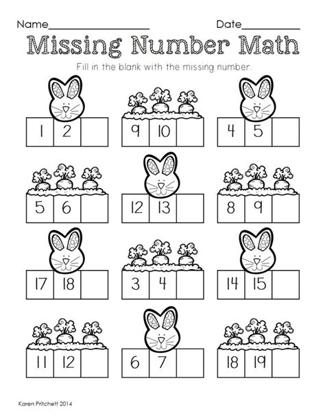 Easter Math Graphing Missing Number Counting On And Ten