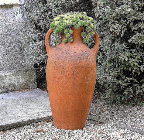 Amphora In Green Anfora In Verde Garden Pots Planting Succulents