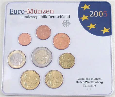 Germany Official Euro Coin Sets 2005 A D F G J Complete Brilliant