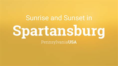 Sunrise And Sunset Times In Spartansburg