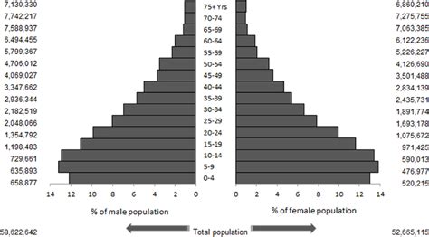Population Pyramid Showing Average Annual Person Years By Sex And Download Scientific Diagram
