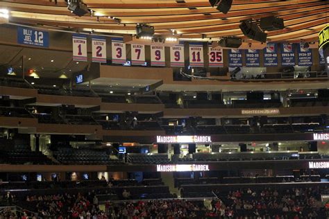 rangers retired numbers and banners madison square garden … flickr