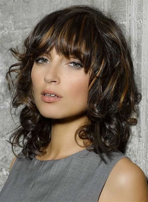 Hairstyles For Medium Wavy Hair With Bangs Bangs Medium Wavy Hairstyles