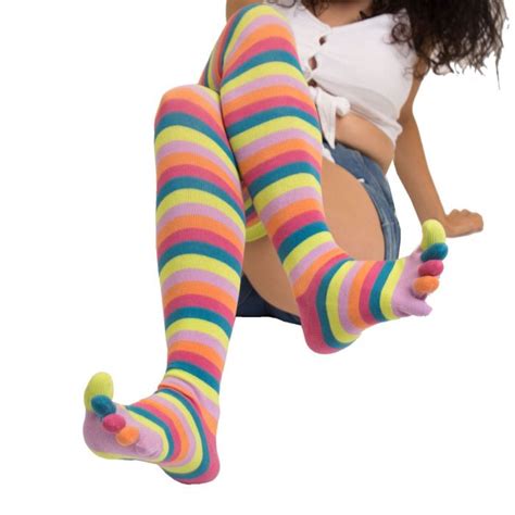 Toetoe® Socks Over Knee Toe Socks Flamingo Unisize