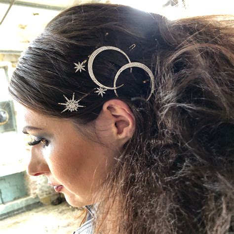 Celestial Hair Pinsstar And Moon Hair Pins By The Bobby Pin Hair